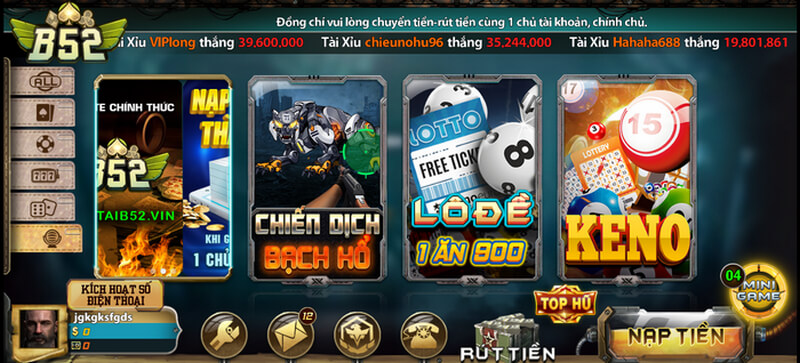 Các game quay số cực hấp dẫn tại B52 Club Các game quay số cực hấp dẫn tại B52 Club